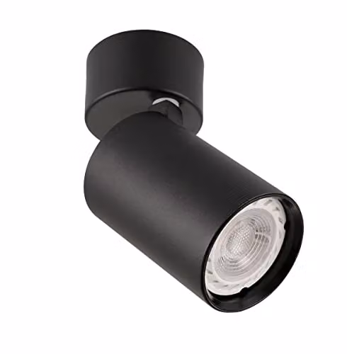 Netlighting Laconi Modern Single GU10 Ceiling Spotlight in Black – 1