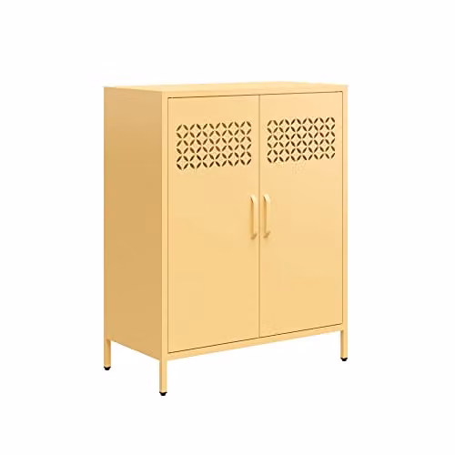 Mr. Kate Annie Retro Metal Cabinet in Yellow, H x W x D: 102 x 80 x 40 cm – 3