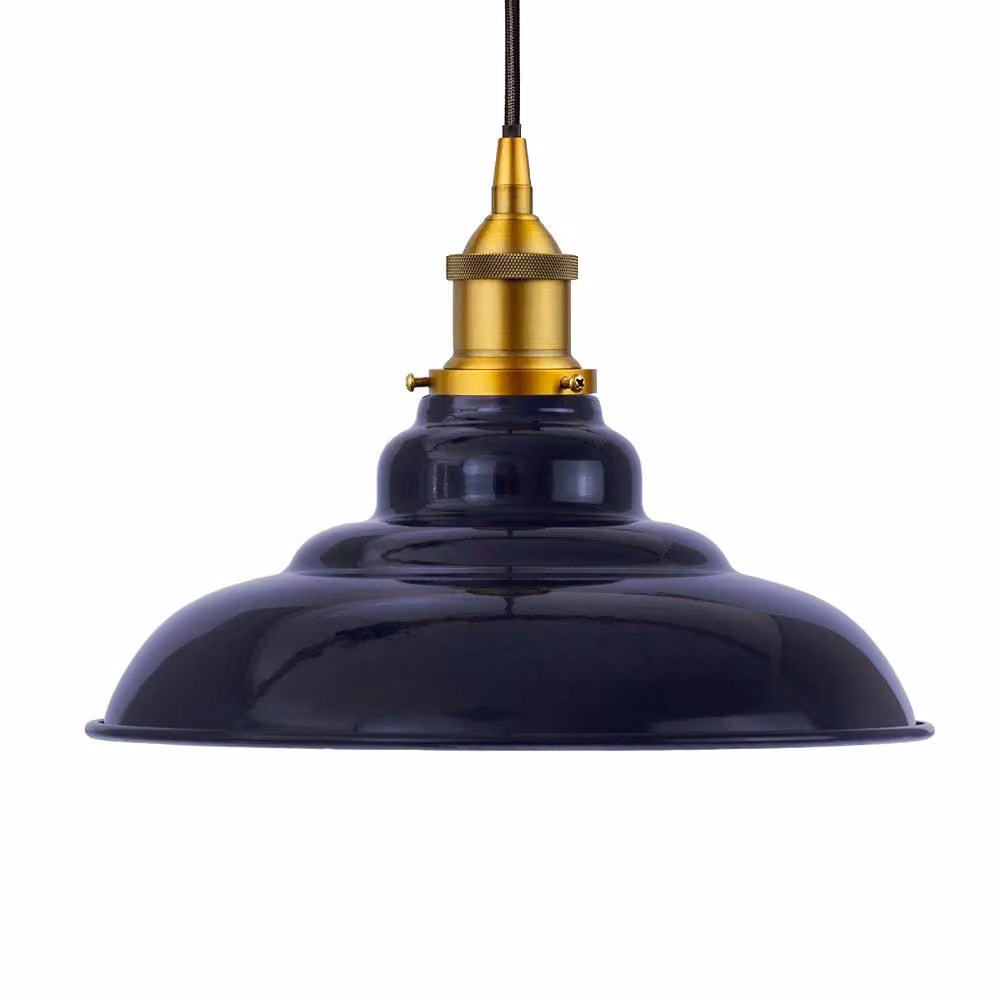 SE Home St Edmund's Round Pendant Light in Navy Blue, Antique Gold and Black – 2