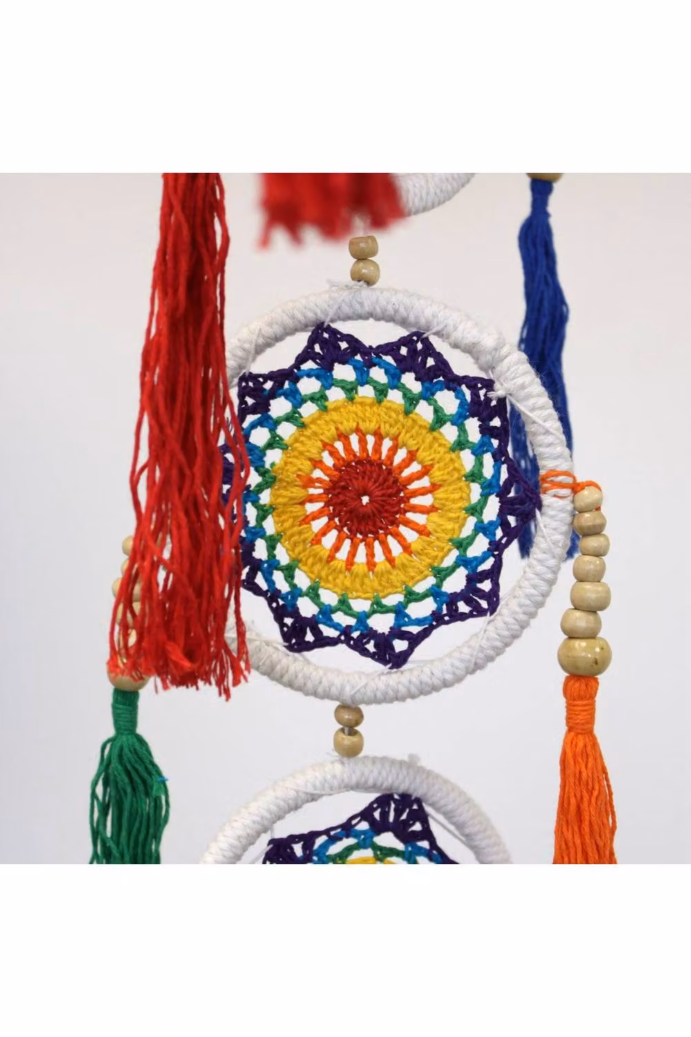 KDMD Vivid Rainbow Large Dreamcatcher Inspired by Bali Temple Umbrella, Multicolour Geometric Mandala Hanging Textile Decor – 2