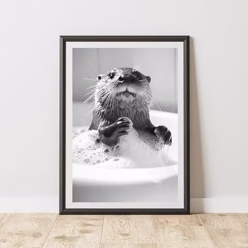 60 Second Makeover Otter In The Bath Animal Print Paper Poster, A3