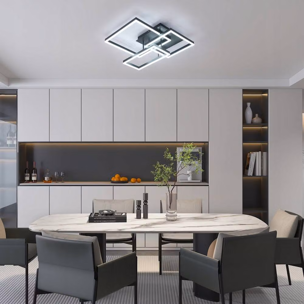 COMELY Modern Square Dimmable LED Ceiling Light, 48W, Black – 3