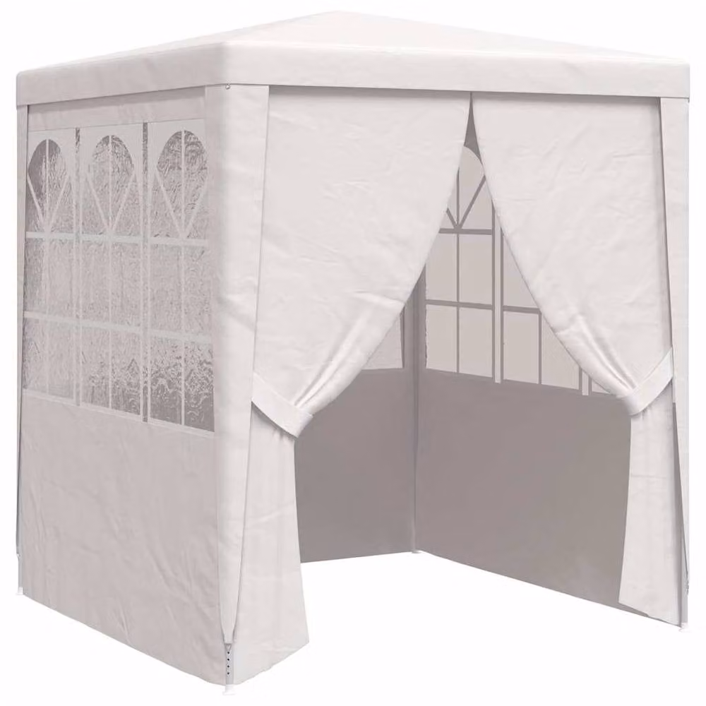 Berkfield Home Professional Party Tent with Side Walls and Windows, White, W: 2 m x D: 2 m