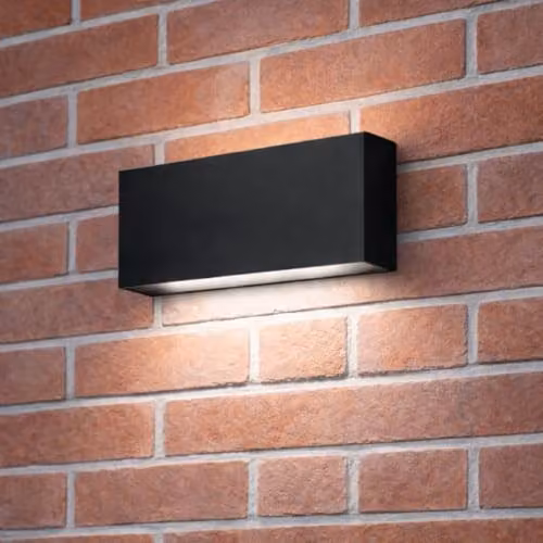 CGC Lighting Darna Black Slim LED Outdoor Up and Down Wall Light, 4000k Cool White, IP65 Waterproof – 1