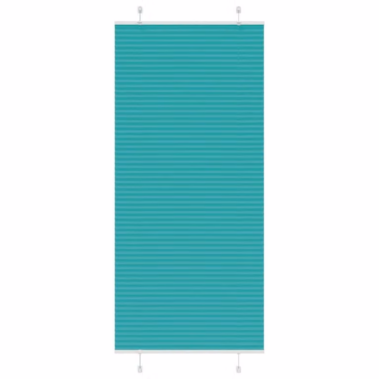 Berkfield Home Single Pleat Petrol Green Polyester Semi-Transparent Corded Blind, W: 99.4 cm, H: 200 cm