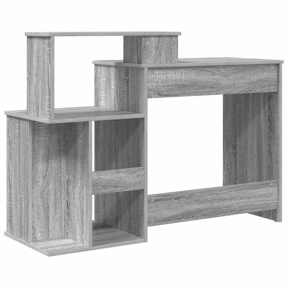 Berkfield Home Writing Desk with Storage in Grey, W/D/H: 120.5 x 44 x 88.5 cm – 5