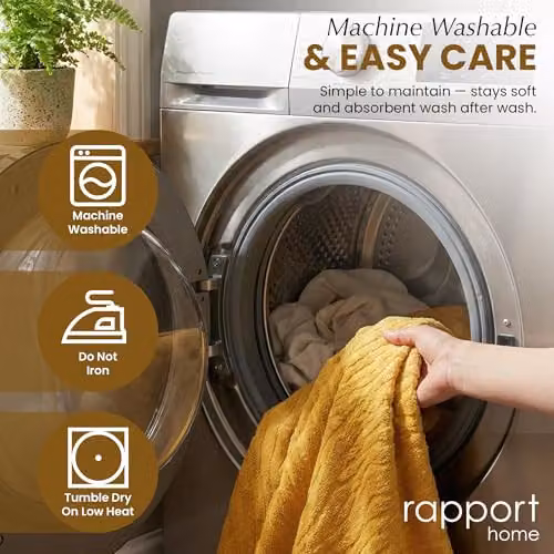 Rapport Home Safari 2-Pack Mustard Yellow Cotton Bath Towels, W/H: 70 x 120 cm – 6