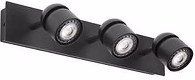 Faro Coco Triple Spotlight Wall Lamp in Black with 3x GU10 Adjustable LED Heads