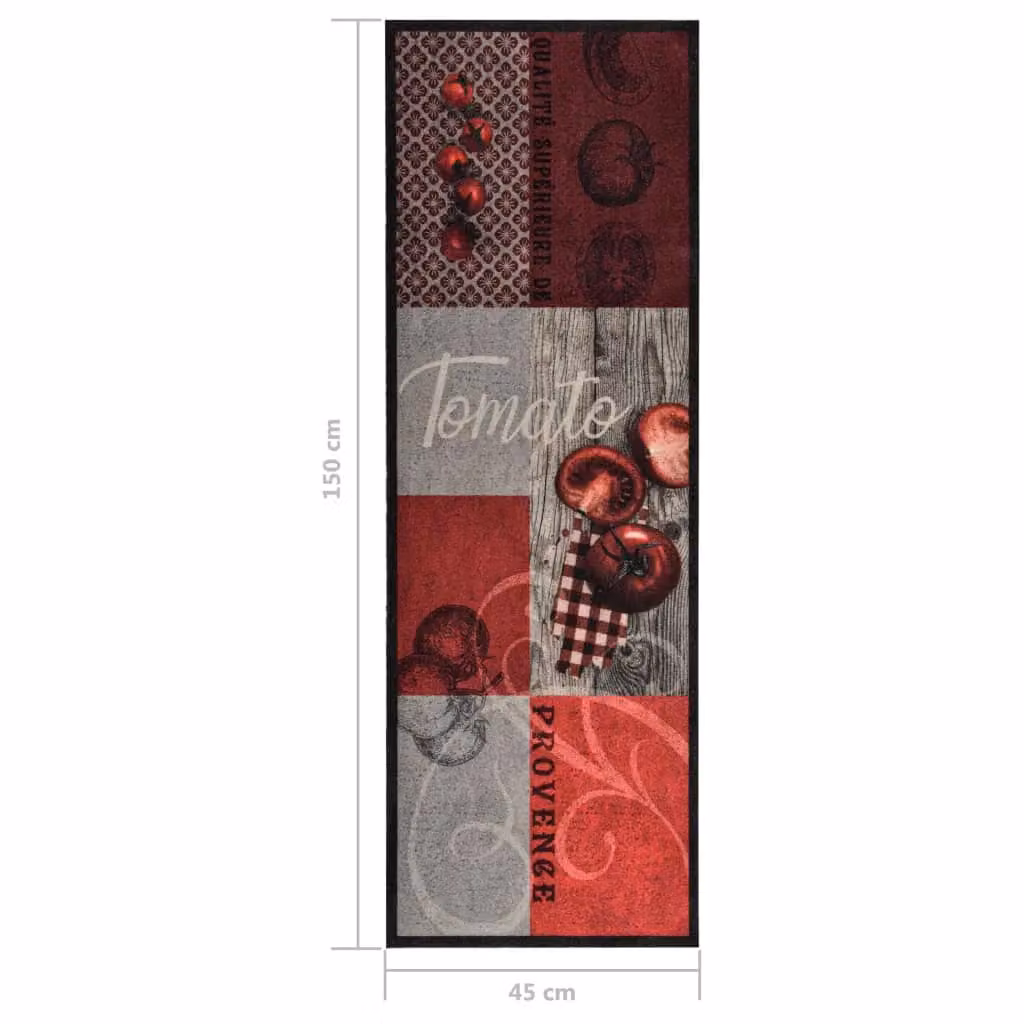 Berkfield Home Washable Non-Slip Kitchen Floor Mat, Tomato Red Patchwork, W: 45 cm, L: 150 cm – 5