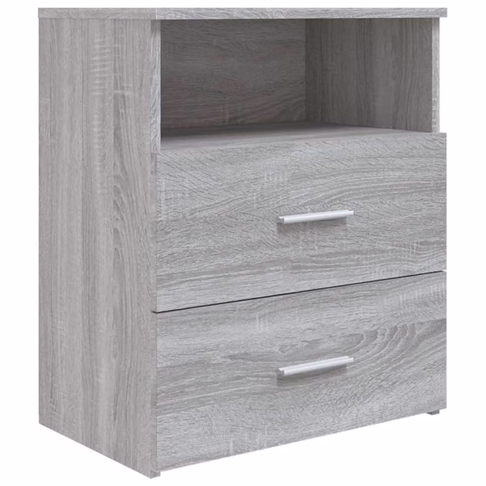 Berkfield Home Modern Bedside Cabinets, 2 Piece Set in Grey Sonoma, W/D/H: 50 x 32 x 60 cm – 3