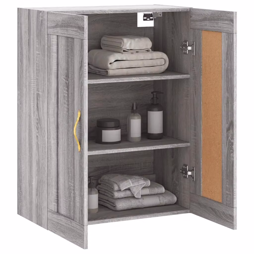 Berkfield Home Wall Mounted Cabinet in Grey Sonoma, W: 69.5 cm, D: 34 cm, H: 90 cm – 3