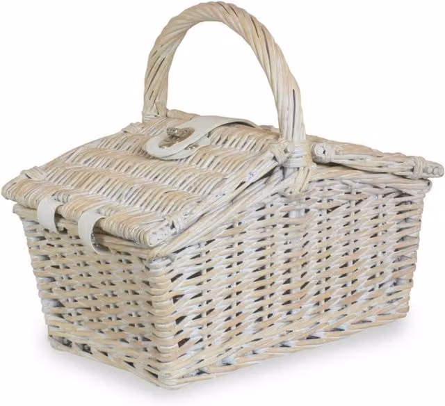 Red Wicker Hamper with Lid