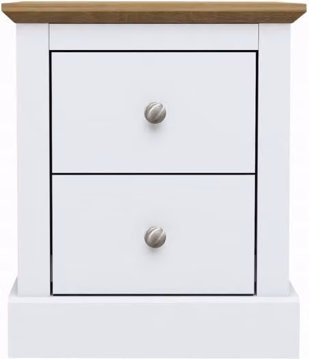 Lemon Pavilion Furniture Devon Bedside Cabinet, White and Oak, W: 45.9 cm, D: 39.5 cm, H: 55.2 cm