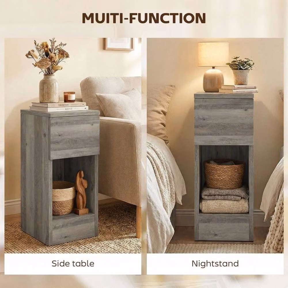 KORVIXA Set of 2 Grey Bedside Tables for your Bedroom – 4