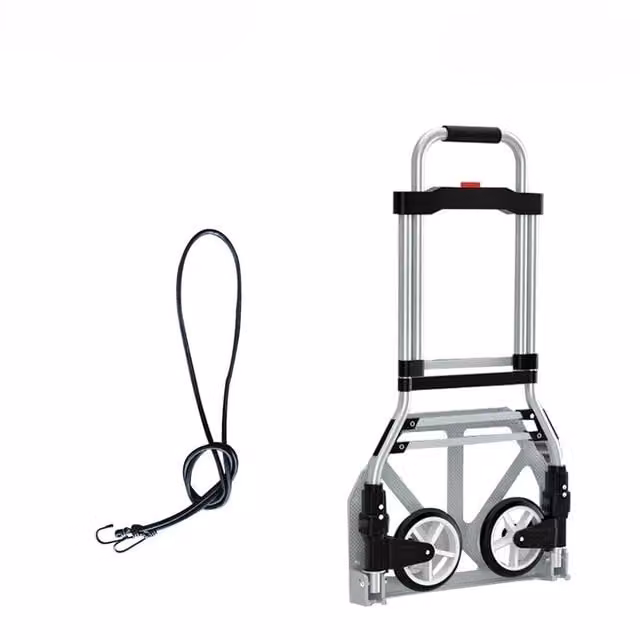 VOGREX Heavy Duty Aluminium Folding Hand Truck Trolley with Wheels, Silver, 100kg Capacity