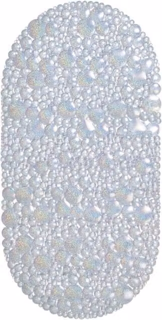 Showerdrape Hydro Anti Slip Glitter PVC Bath Mat, Transparent Multicolour, W: 68 cm, D: 38 cm