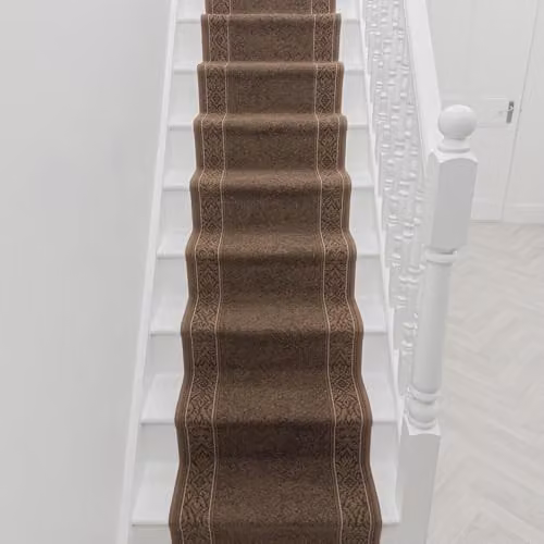 runrug St Tropez Hardwearing Stair Runner Rug in Dark Brown, W: 100 cm x L: 510 cm – 4