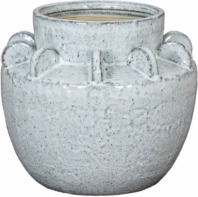 Lemon Pavilion Furniture and Decor Dara Medium Hydria Vase, White Ceramic, W: 23 cm, D: 23 cm, H: 22 cm – 1