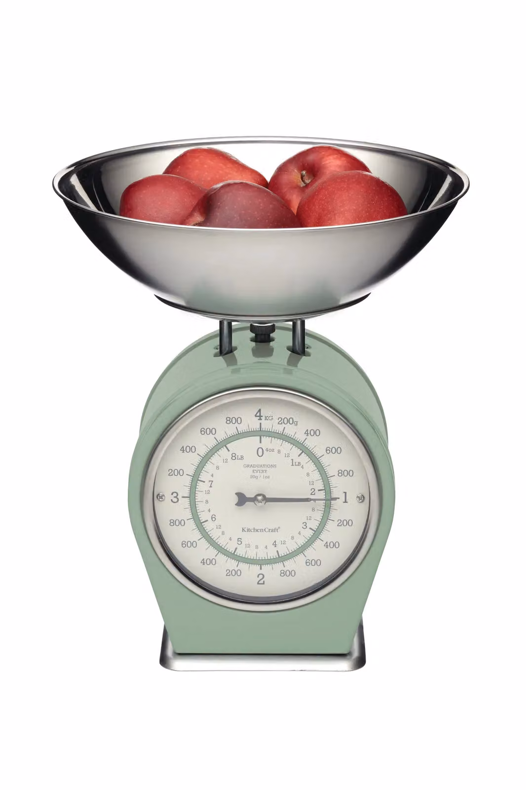 Living Nostalgia Sage Green Manual Mechanical Kitchen Scales with Stainless Steel Analog Display – 2