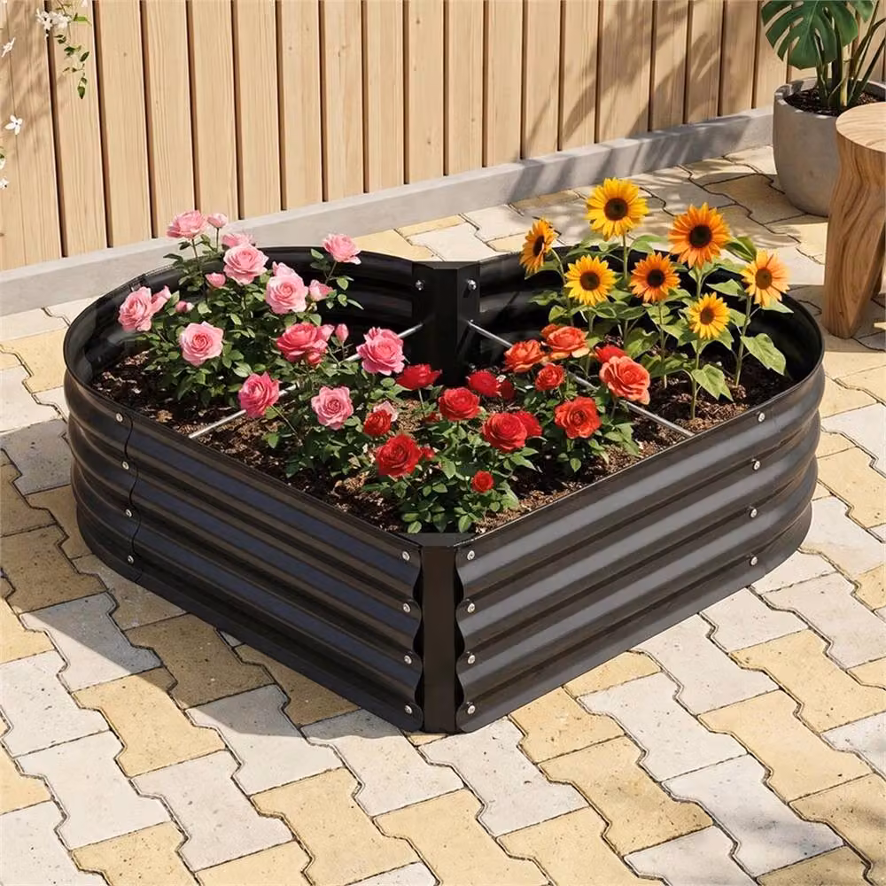 EONLION Black Metal Raised Garden Planter Bed for Vegetable Gardens, W/D/H: 108.0 x 85.6 x 28.5 cm – 3