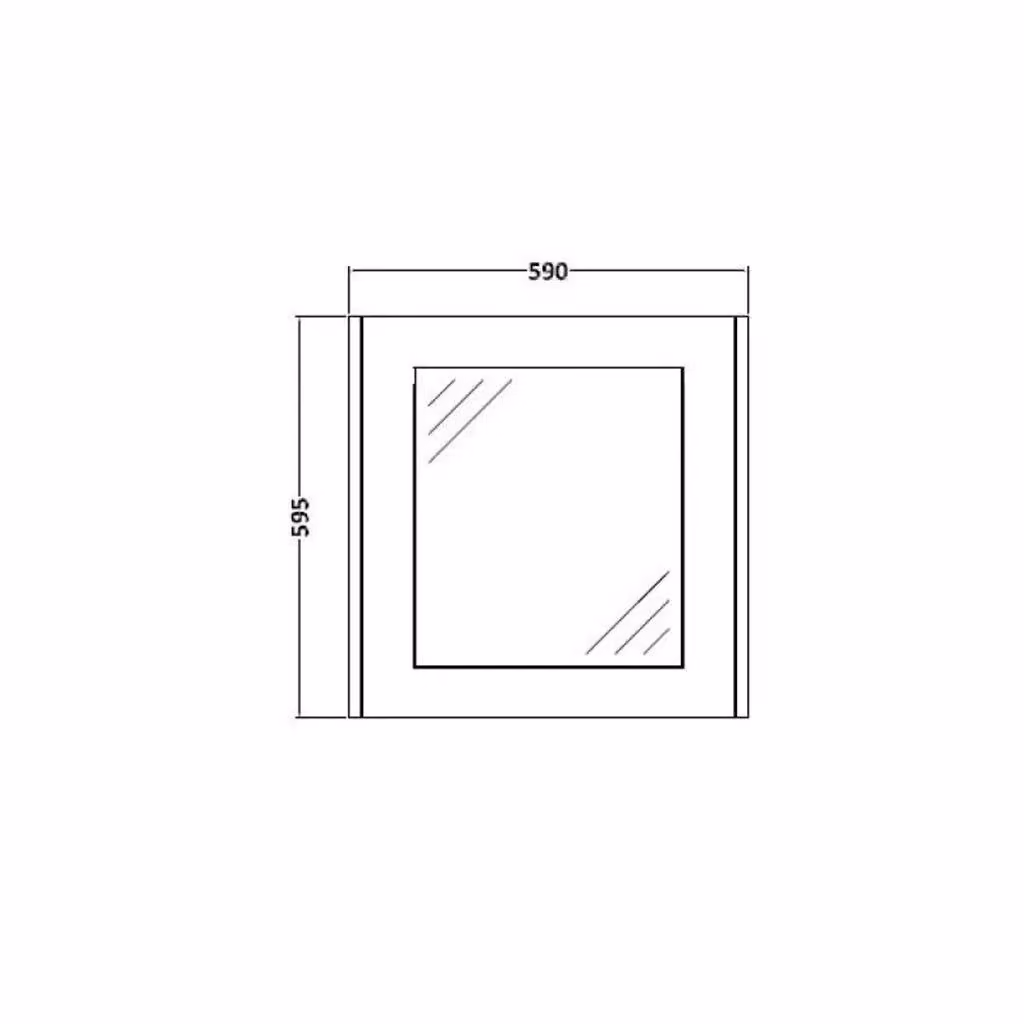 Clifton Matt Grey Bathroom Mirror Cabinet with Soft Close Hinged Doors, Width: 60 cm – 3