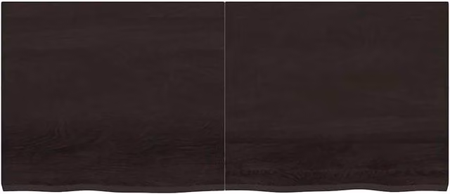 Berkfield Home Wall Mounted Rustic Oak Solid Wood Shelf, Dark Grey, W: 140 cm, D: 60 cm, H: 2-4 cm