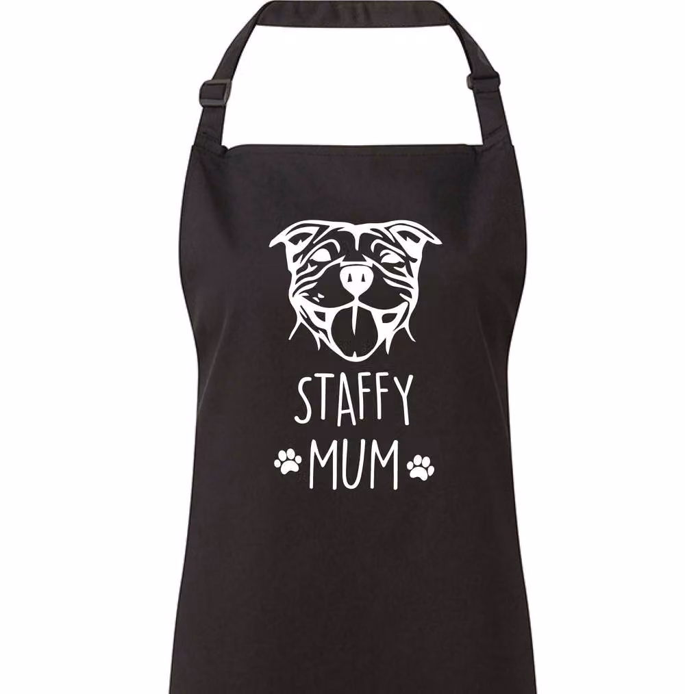 60 SECOND MAKEOVER Women's Staffy Mum Apron in Black – 2
