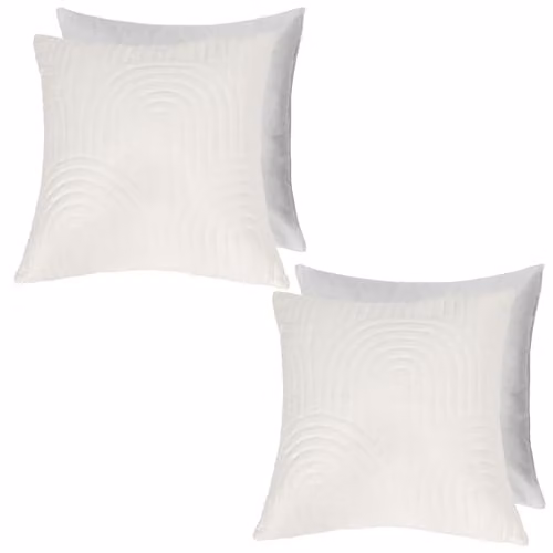 OHS Set of 2 Pinsonic Arches Decorative Square Cushions with Removable Covers, Cream, W/D/H: 45 x 45 x 45 cm