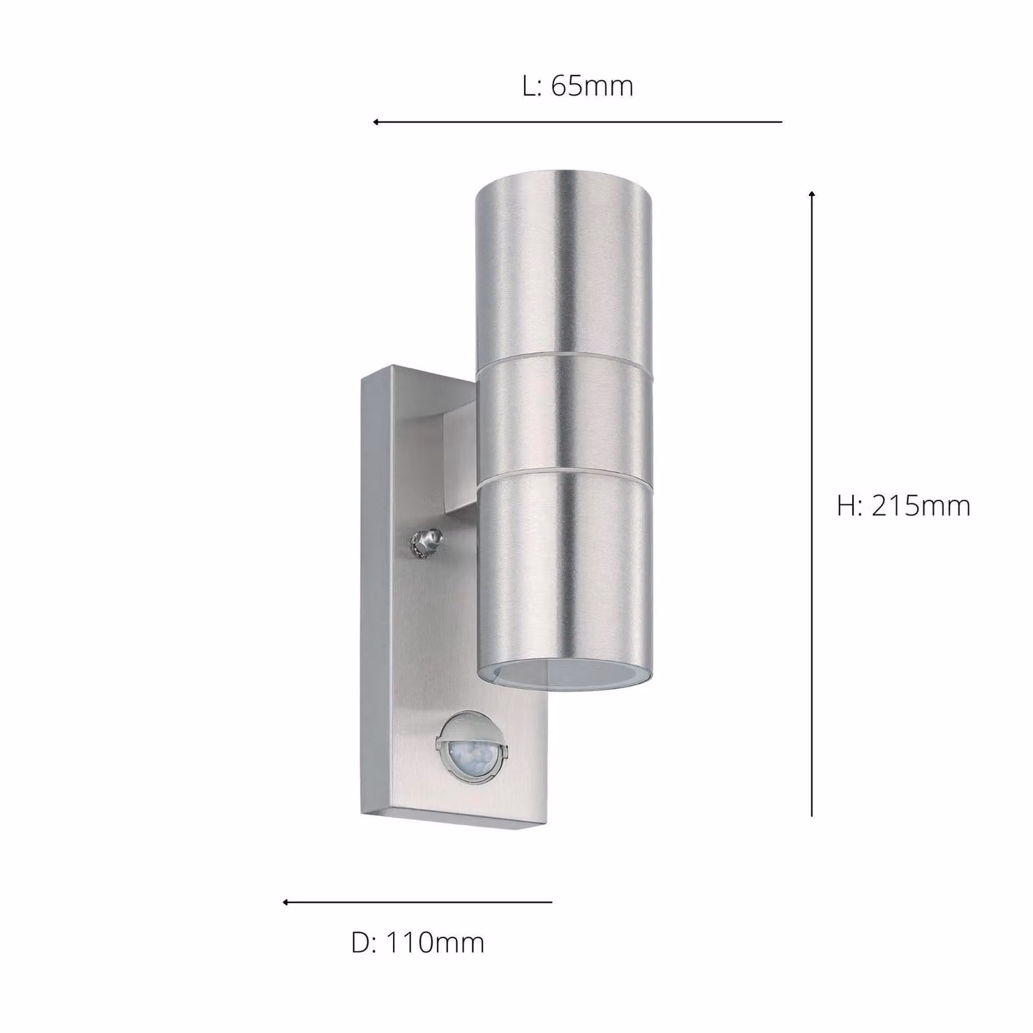 Eglo Riga 5 Outdoor Wall Light with Motion Sensor in Silver Stainless Steel, IP44, Up and Down Lighting – 3