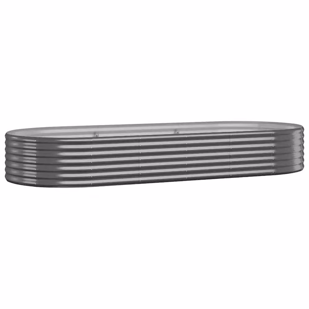 Berkfield Home Garden Powder-coated Steel Raised Bed in Anthracite Grey, W/D/H: 249 x 100 x 36 cm – 3