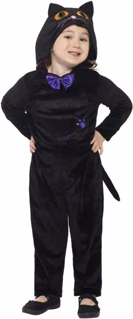 Smiffys Childrens Cat Costume in Black and Multicolour