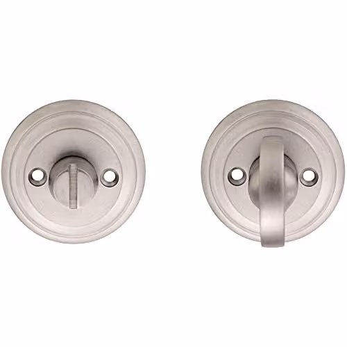 Loops Bathroom Thumbturn and Release Handle in Satin Chrome with Reeded Design