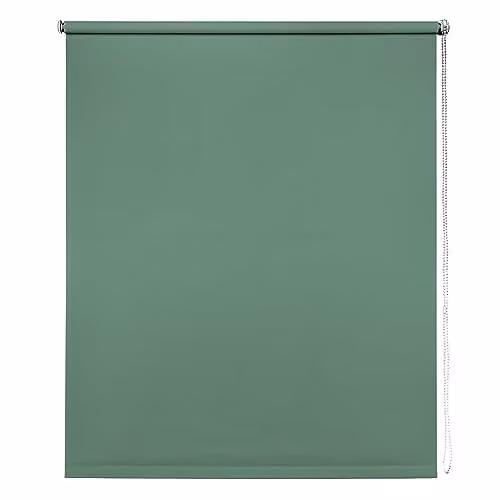 New Edge Blinds Basil Thermal Blackout Roller Blind in Black and Green, Width: 115 cm, Height: 165 cm