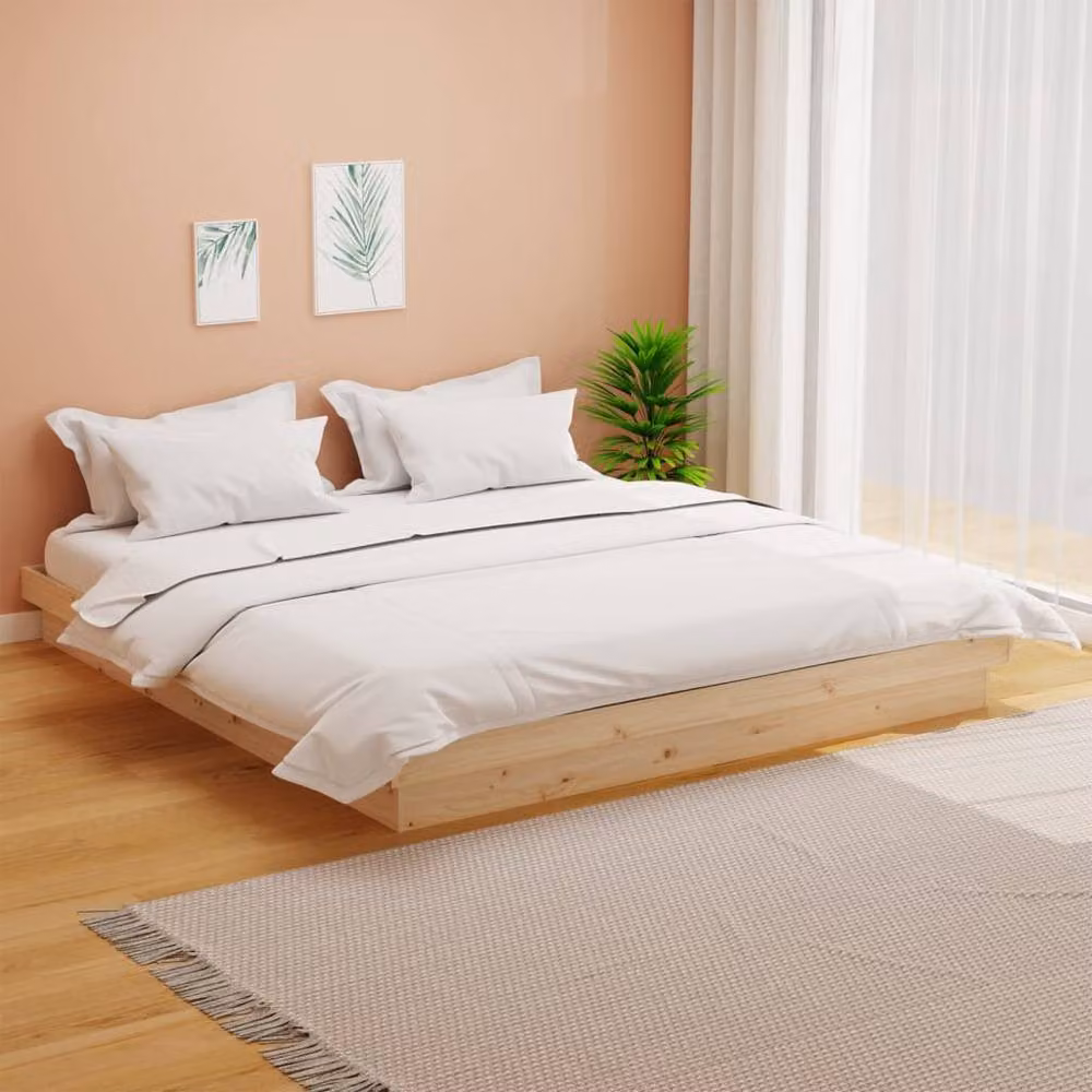 Berkfield Home Super King Solid Wood Pine Bed Frame in Natural – 2