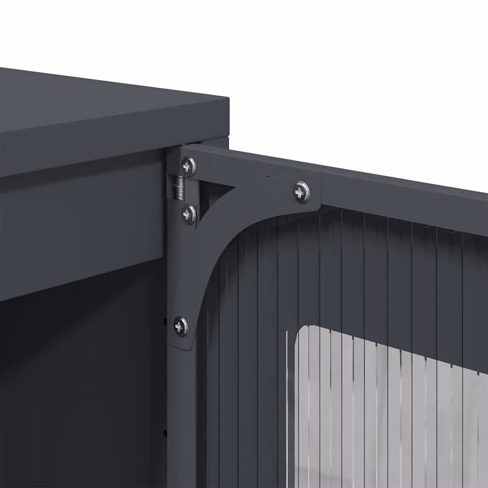 Berkfield Home Anthracite Industrial Sideboard in Matt Dark Grey Metal, W/D/H: 100.5 x 39 x 107 cm – 6