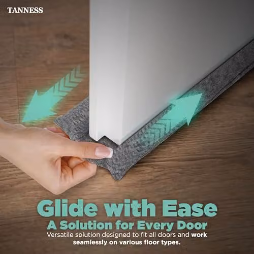 Tanness Double-Sided Foam Door Draft Excluder in Black or Grey – 3