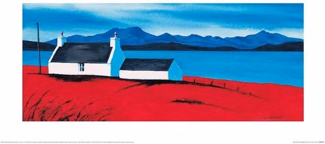 Anthony Barber Over The Sea To Skye I Blue Paper Poster Illustration