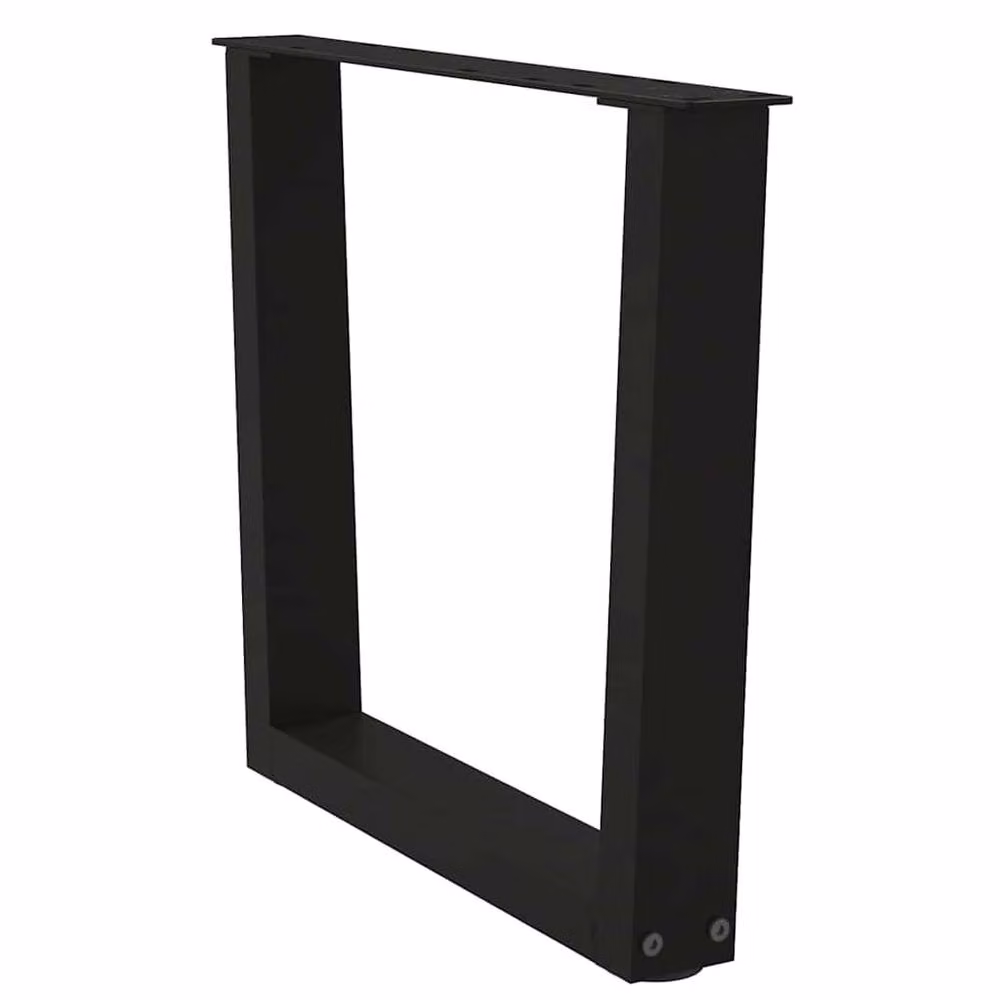 Berkfield Home Modern V-Shape Dining Table Legs, 2 Pieces, Black Steel, H: 42-43.3 cm x W: 60 cm – 4