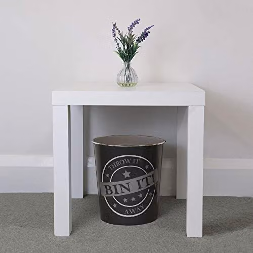 JVL Small Bin It Waste Paper Bin in Grey, Silver or Black, W/D/H: 24.5 x 24.5 x 26.5 cm – 2