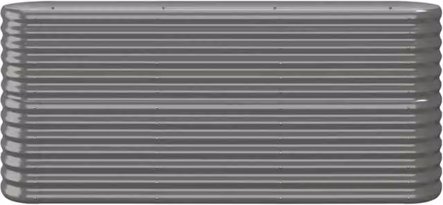 Berkfield Home Garden Grey Powder-coated Steel Raised Bed W/D/H: 152 x 40 x 68 cm – 1