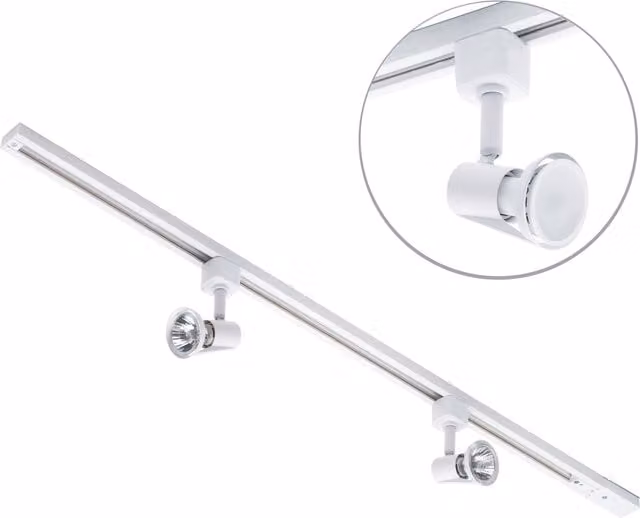 Litecraft Harlem Track Light Kit with 2 LED Spotlight Heads in White, 1 m