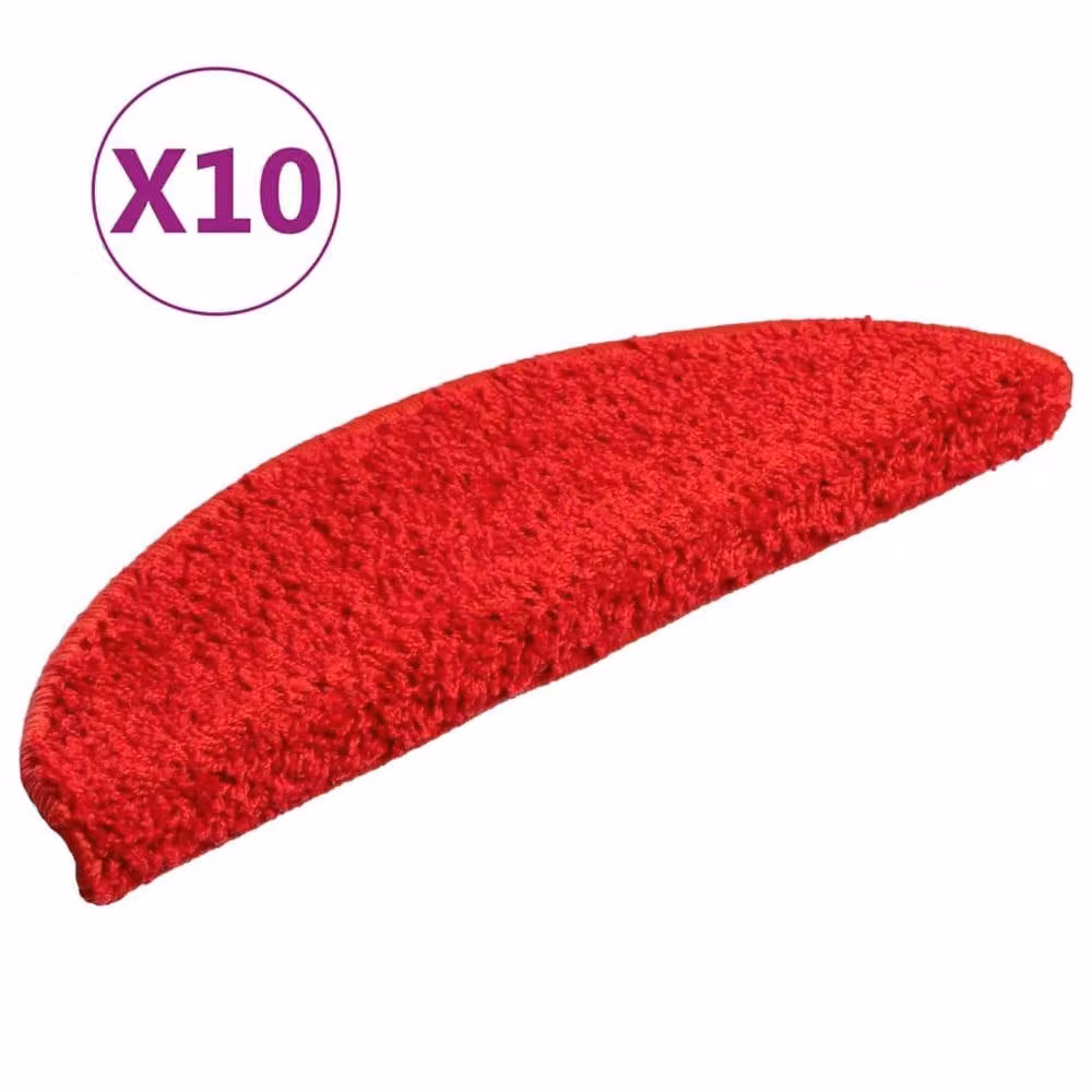 Berkfield Home Self-Adhesive Stair Mats, 10 Pack, Red, W/D/H: 56 x 17 x 3 cm – 2