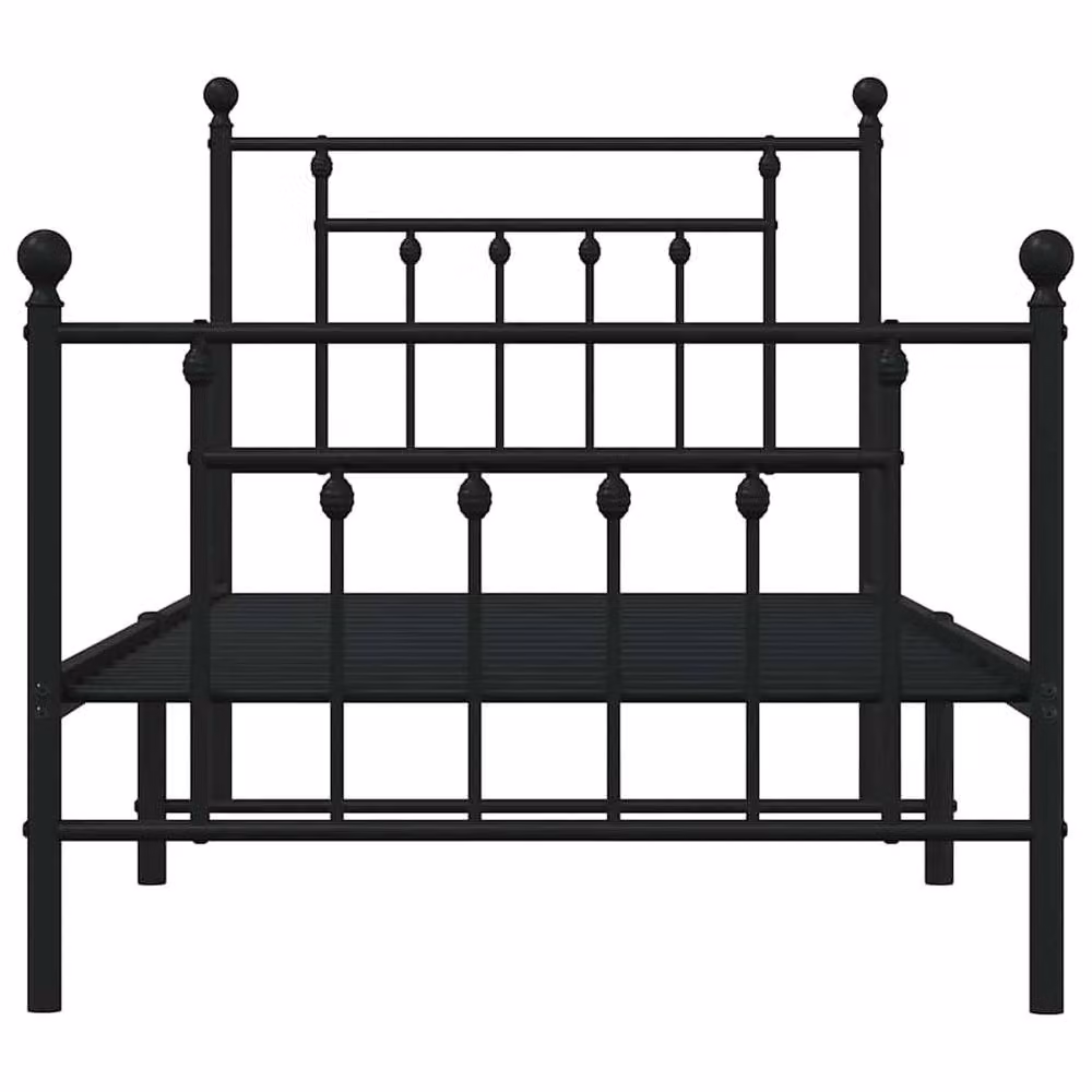 Berkfield Home Metal Bed Frame with Footboard, Black, W: 80 cm, L: 200 cm – 3