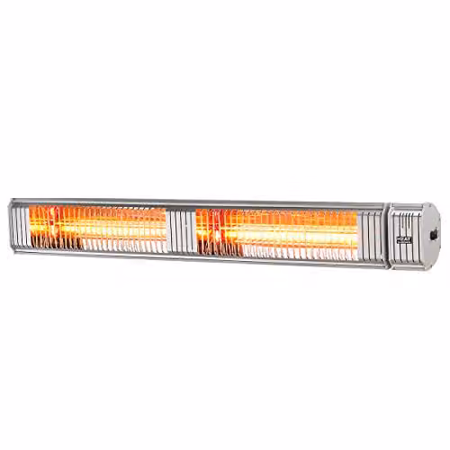 Shadow XT 3kW Ultra Low Glare Electric Infrared Patio Heater with Bluetooth Remote Control, Silver, W/D/H: 107 x 13 x 11 cm