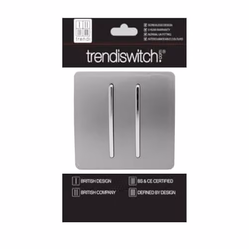 Trendi Minimalist Flush Plastic Light Switch in Grey and Black – 2