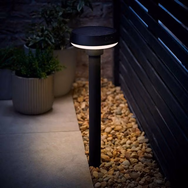 ValueLights Solar Powered LED Motion Sensor Outdoor Ground Spike Light in Black – 1