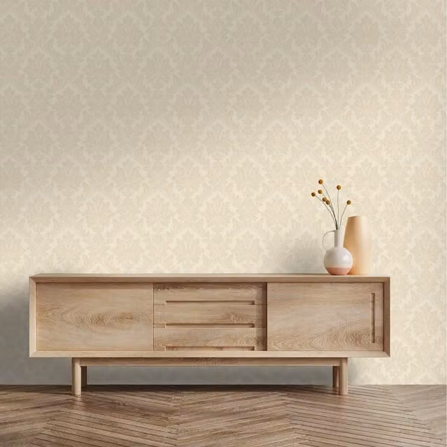 Grandeco Classic Gold Floral and Abstract Damask Wallpaper Roll
