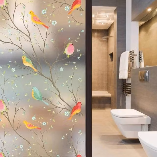PAWNORA Frosted Bird Removable Window Film, Clear, W: 90 cm, H: 200 cm