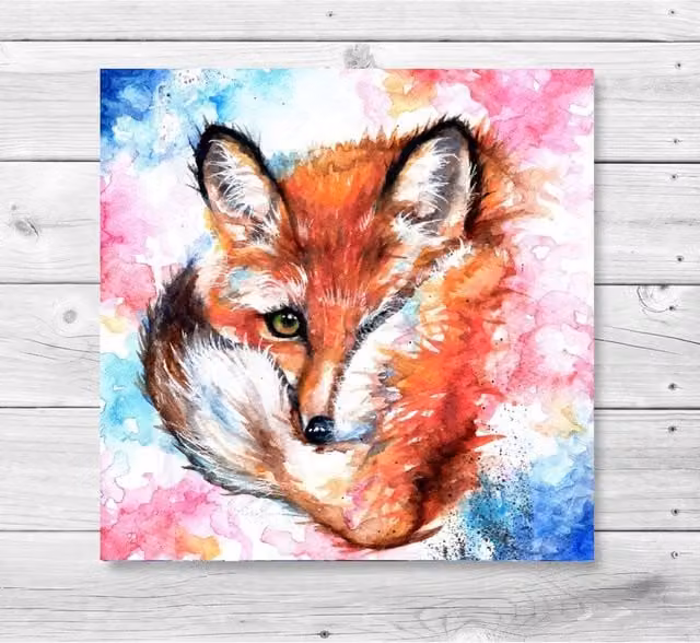 BebesArts Multicolour Animal Nature Canvas Wall Art, W/H: 30.48 x 30.48 cm