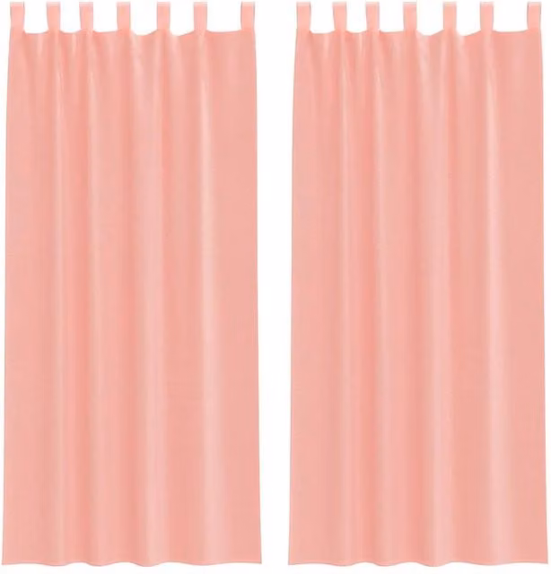 Berkfield Home Pink Voile Fabric Curtains with Rod Pockets, 2 Pack